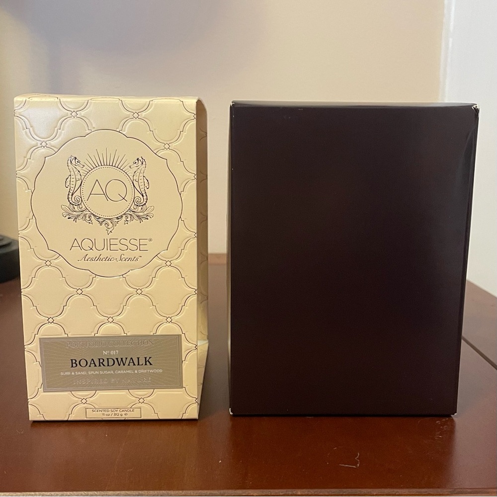NIB New AQUIESSE “BOARDWALK” 11 OZ. SCENTED SOY WAX CANDLE Sand Sun Driftwood - Picture 10 of 14